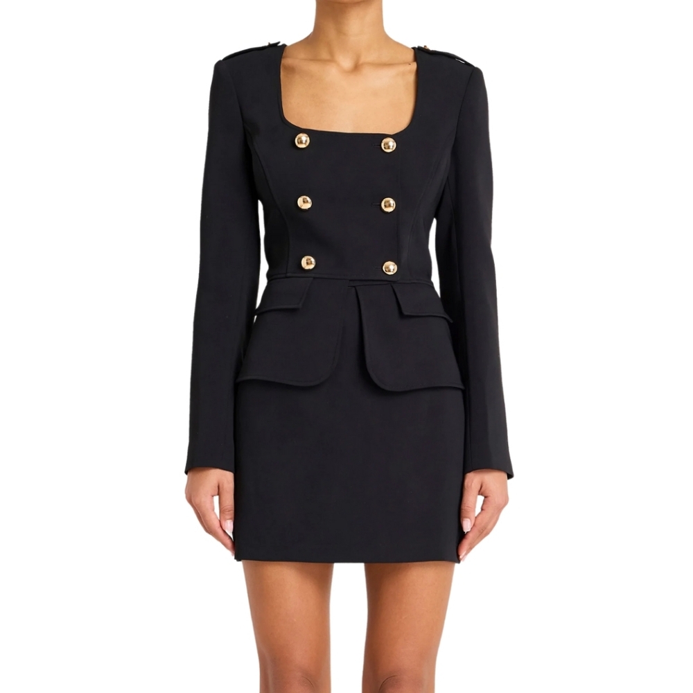 NEW Amanda Uprichard Black Tompkins Dress | Size Medium Retails $282 - Picture 3 of 10